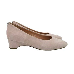 Taryn Rose Heels Womens Size 6.5 B Pink Suede Leather Babs Slip on Shoes Pumps